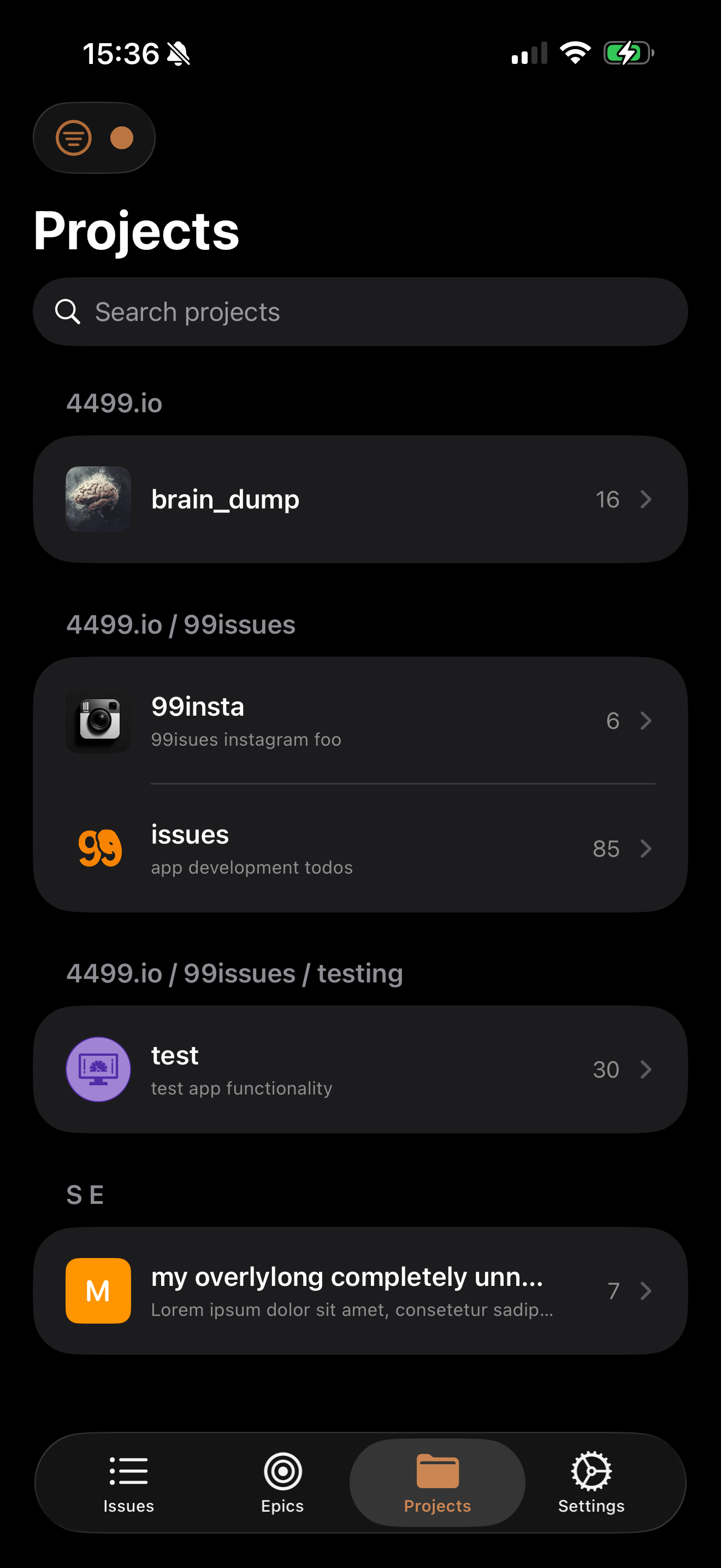 Projects List